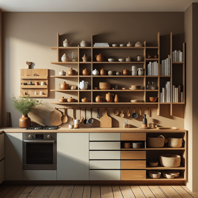 DIY prateleiras minimalistas para cozinhas pequenas