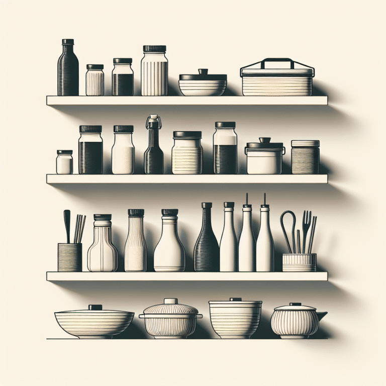 Organização de potes e condimentos minimalista