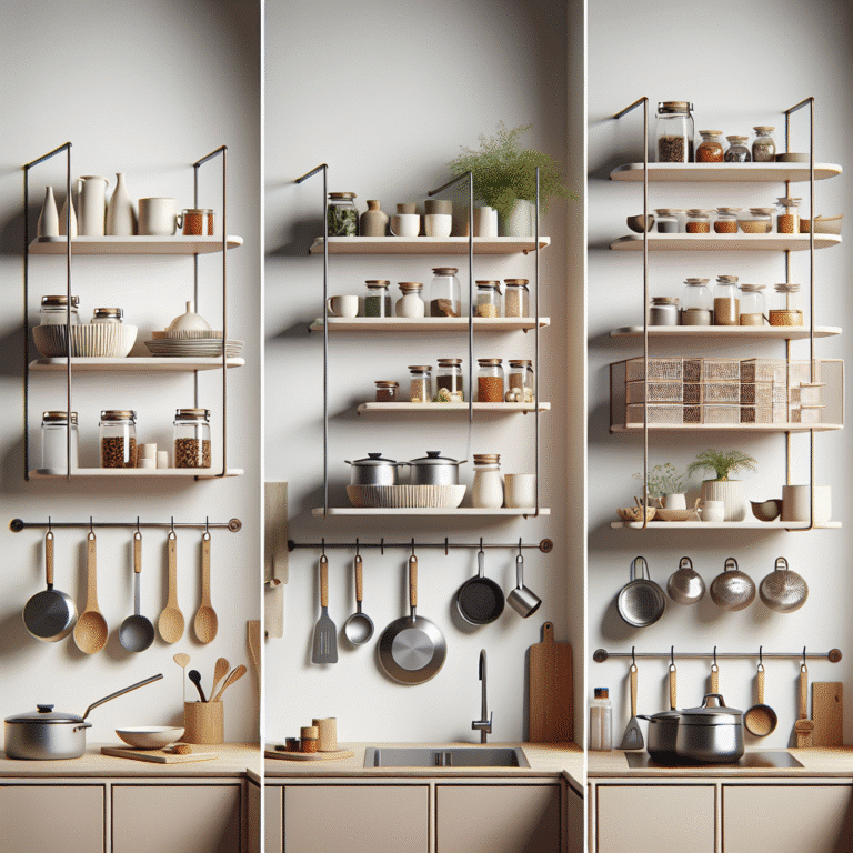 Ideias de prateleiras minimalistas para cozinhas pequenas