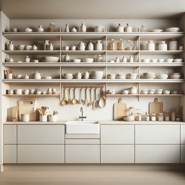 Estantes e prateleiras minimalistas: charme e organização na cozinha