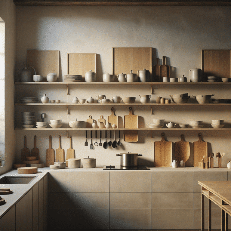 Estantes e prateleiras minimalistas: charme e organização na cozinha