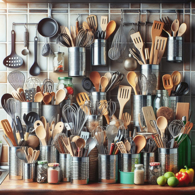 Como fazer organizadores de utensílios de cozinha com material reciclado