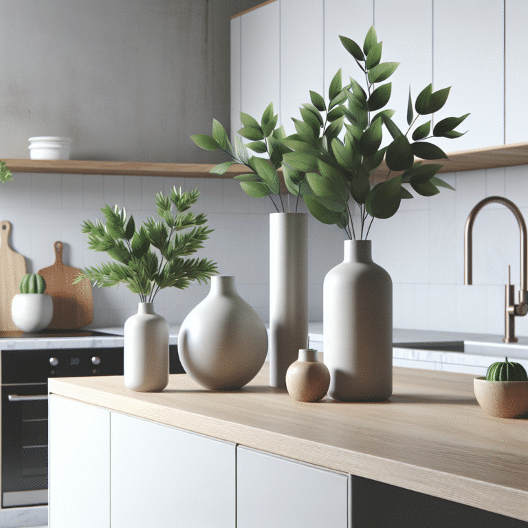 DIY vasos e plantas para cozinha minimalista