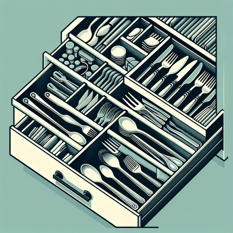 Organização de talheres e utensílios pequenos