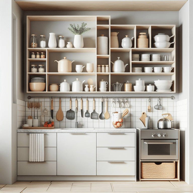 DIY prateleiras minimalistas para otimizar espaços em cozinhas pequenas