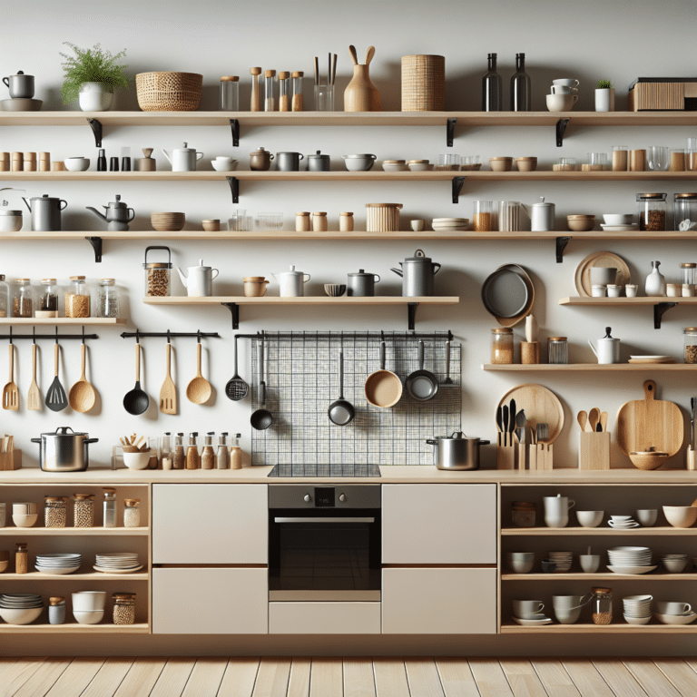 Ideias de prateleiras minimalistas para cozinhas pequenas