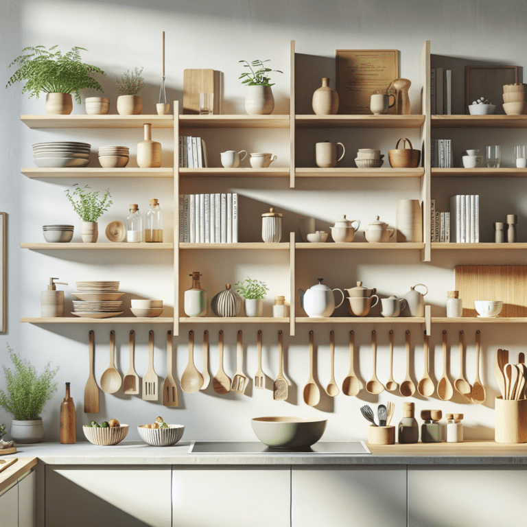 Ideias de prateleiras minimalistas para cozinhas pequenas